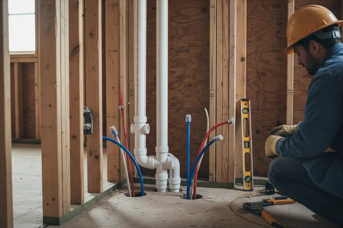 Drain and supply rough-in during Toilet Repair and Installation in Avoca