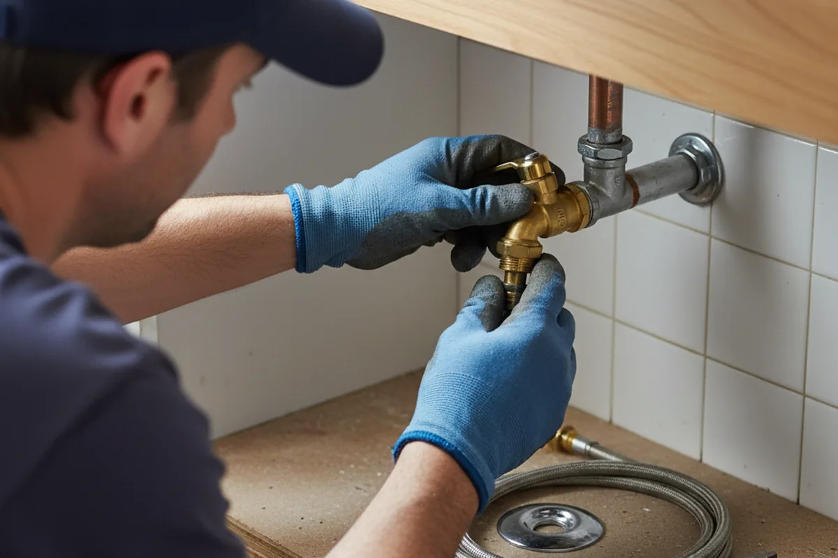 Shutoff valve and fitting work during Emergency Plumbing in Avoca